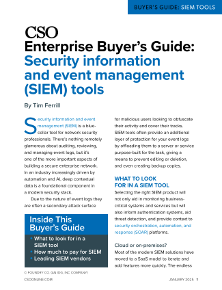 Download the security information and event management (SIEM) tools buyer’s guide